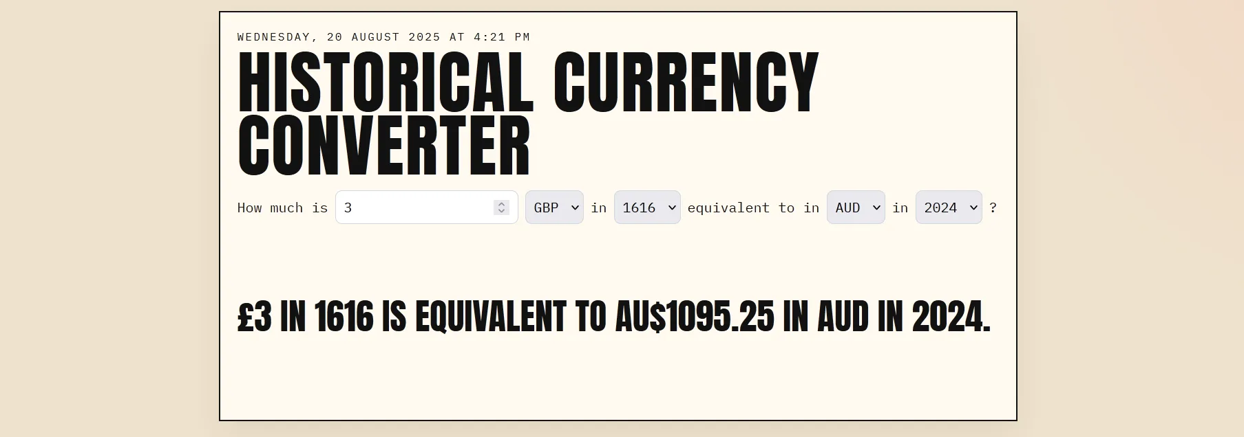 Historical Currency Converter