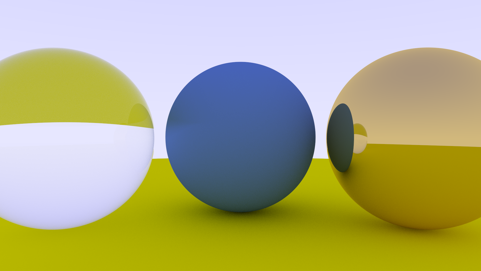 Glass, plastic, and gold spheres